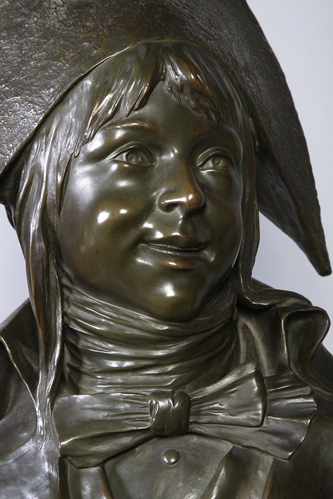 Bronze XIX ème, 70 cm, signé Alfred RICHARD 1844/1884, Révolutionnaire enfant-photo-2