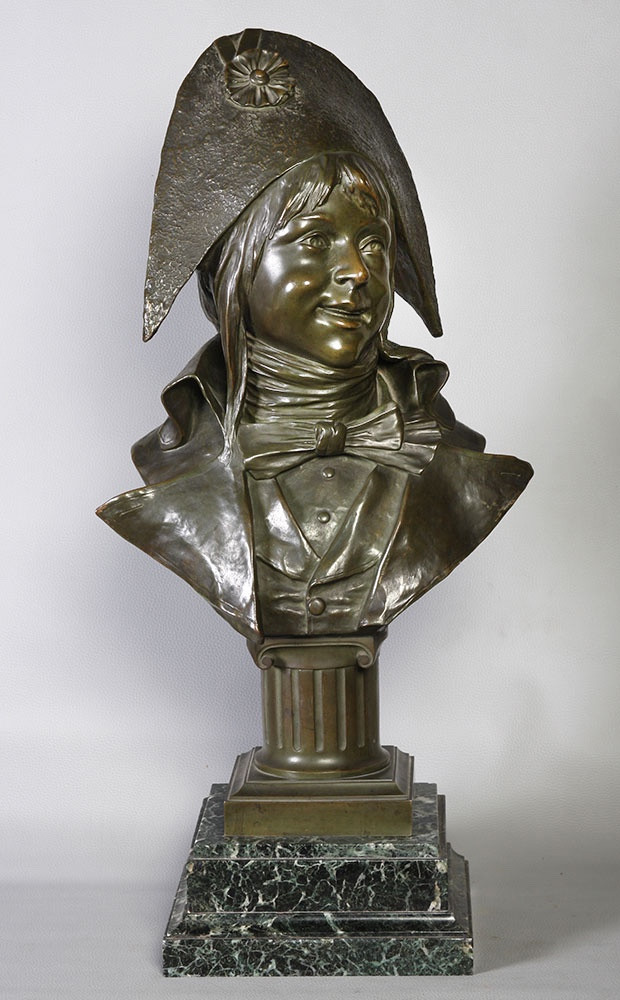 Bronze XIX ème, 70 cm, signé Alfred RICHARD 1844/1884, Révolutionnaire enfant