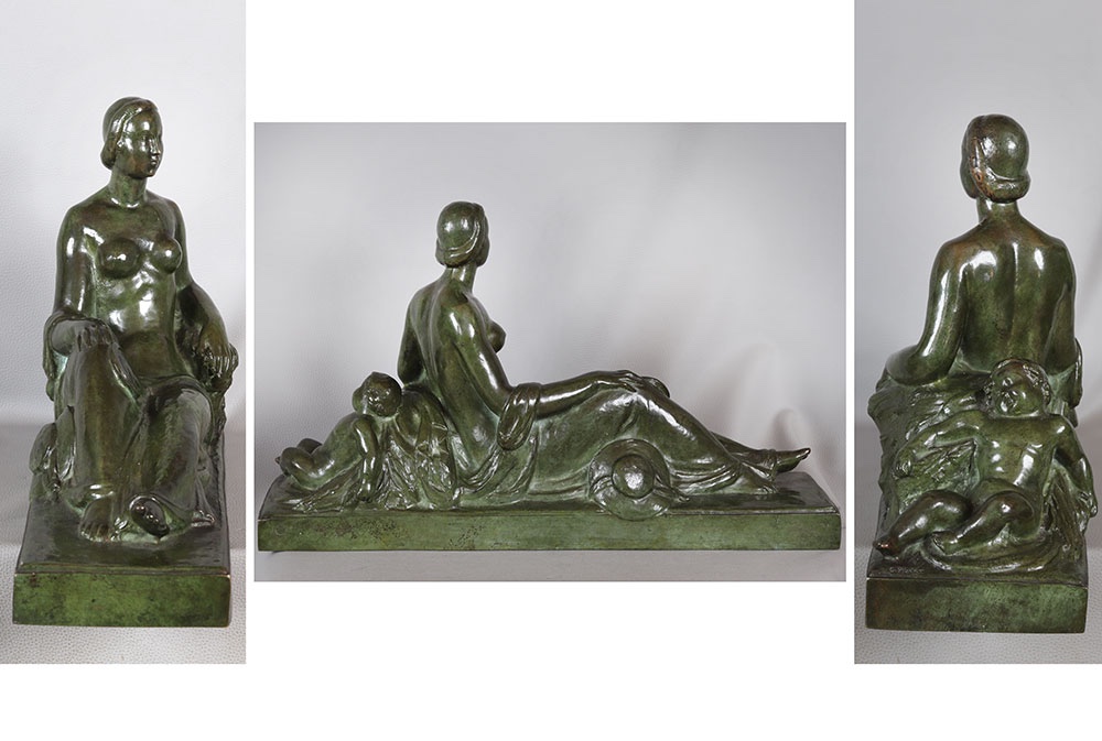 Bronze Gilbert PRIVAT, 55 cm, Art Déco, fondeur SUSSE et Frères, Paris-photo-1