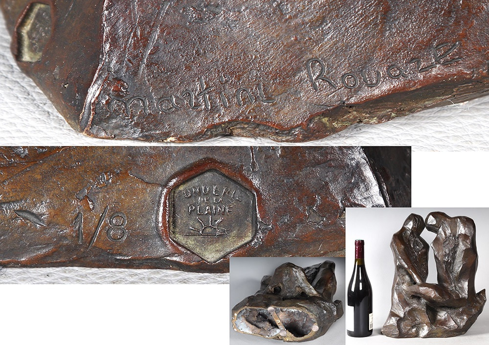 Bronze, Signed Martine Rouart, Granddaughter Of Paul Valéry, The Fishermen With Nets-photo-3