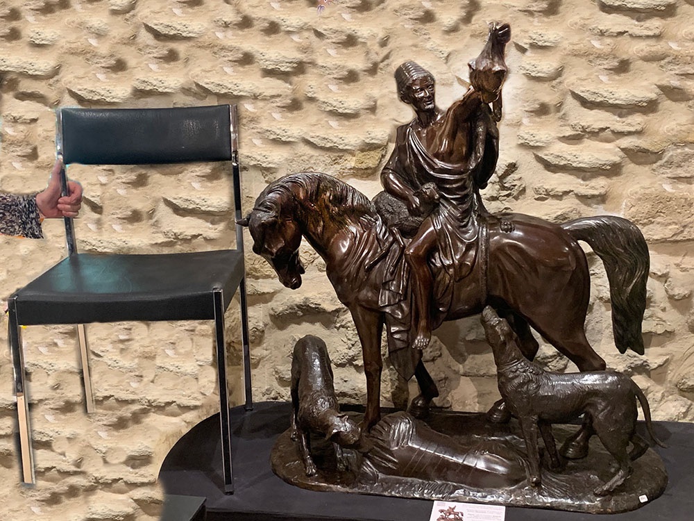 Very Large Orientalist Bronze, 100 X 90 Cm, By Max Arthur Waagen (1833-1898), Depicting A Hunting Scene, Early Period. -photo-2