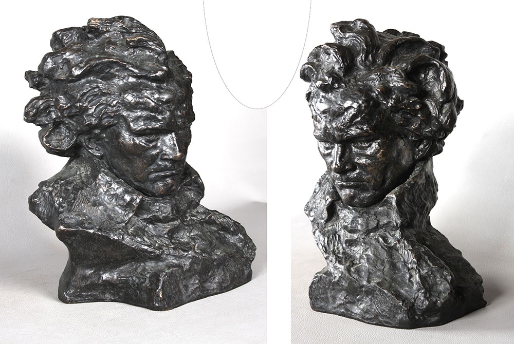 Grand bronze début XX ème, Beethoven d’après Ugo CIPRIANI 1887/1960-photo-3