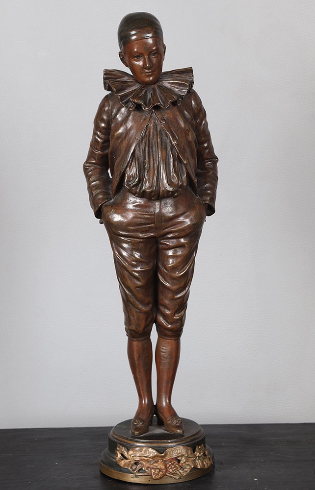 Jean Garnier 1853/1910, Bronze, 19th Century, 43 Cm, Pierrot
