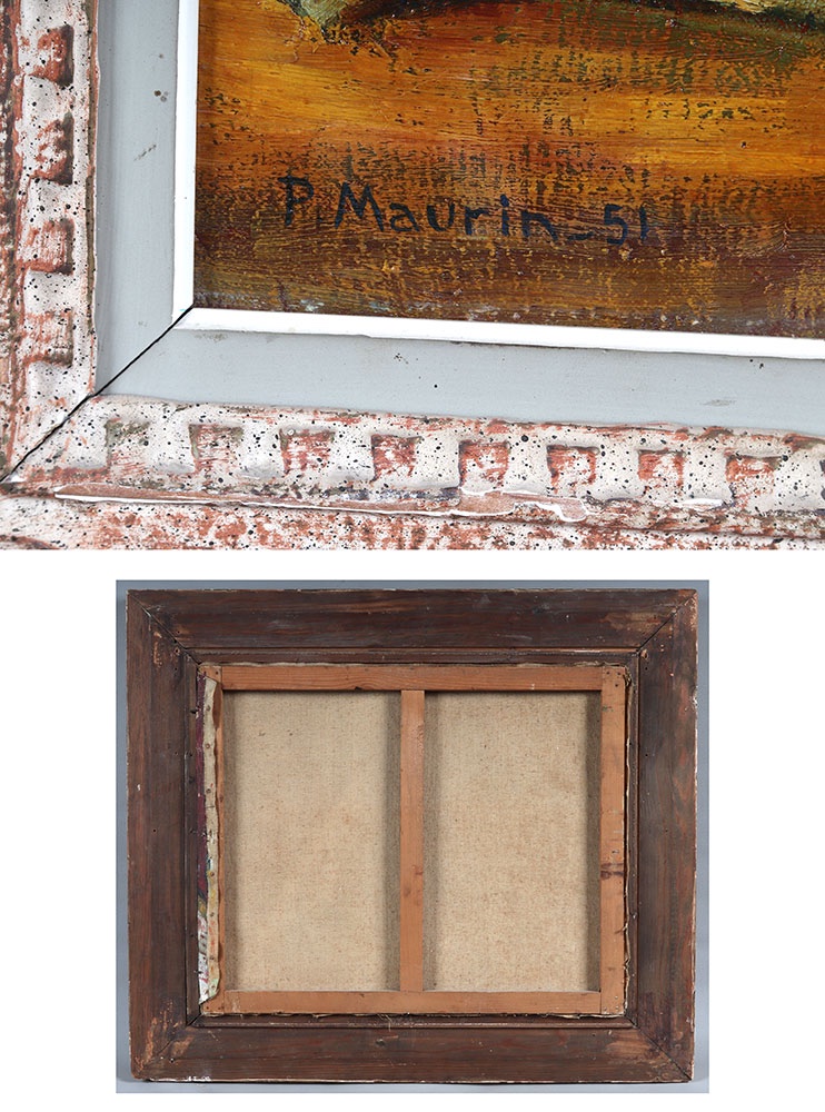 Signé : P. MAURIN daté 1951, Ecole Française, bouquet de fleurs-photo-4