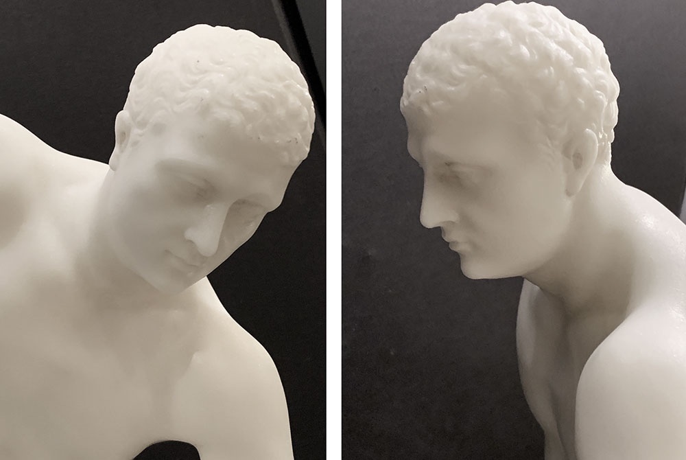 Carrara Marble, 51 Cm, Signed Joseph Frugoni 1897/1923, The Discus Thrower After The Antique-photo-2