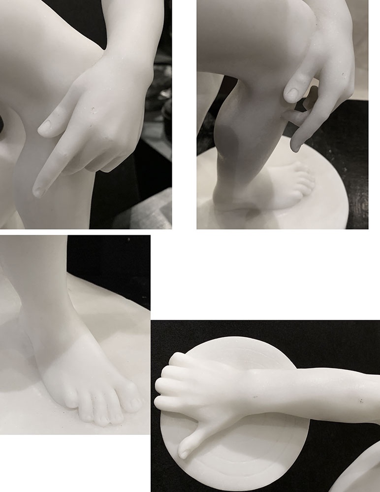 Carrara Marble, 51 Cm, Signed Joseph Frugoni 1897/1923, The Discus Thrower After The Antique-photo-2