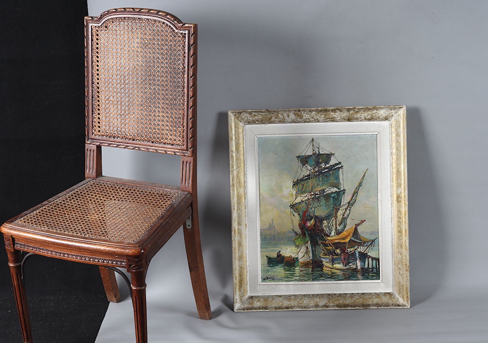 Port Of Marseille, By Maurice Barle, 62 X 54 Cm, Marine-photo-3