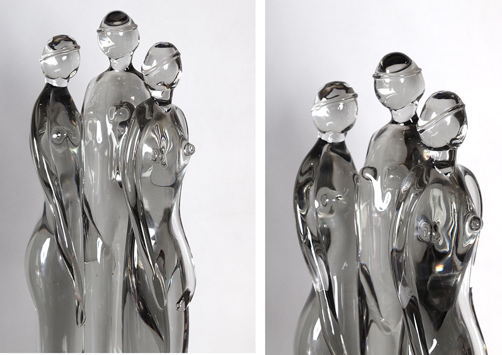 MURANO, 70 cm, Pino SIGNORETTO, les trois grâces   -photo-2