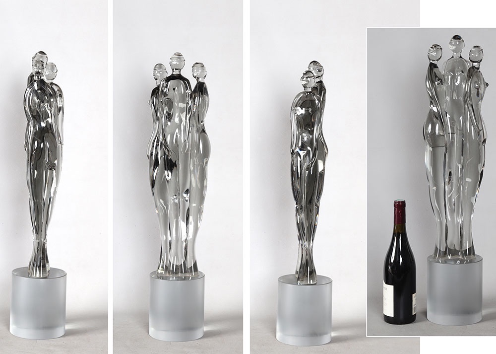 MURANO, 70 cm, Pino SIGNORETTO, les trois grâces   -photo-3