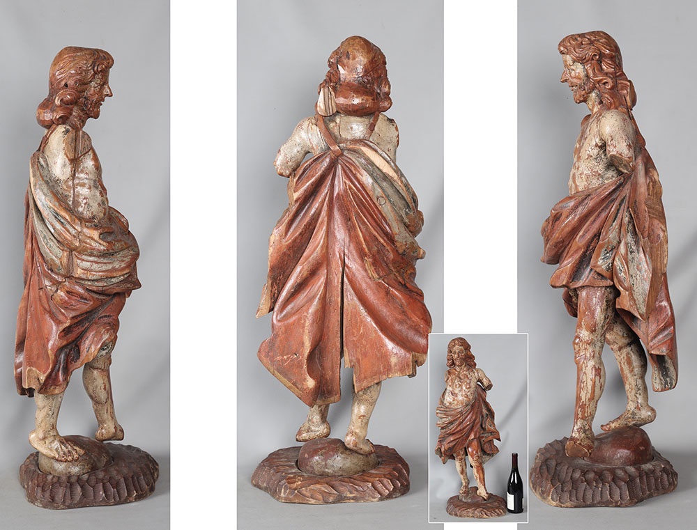 Christ du XVII ème, 88cm, en bois massif, Polychrome-photo-4