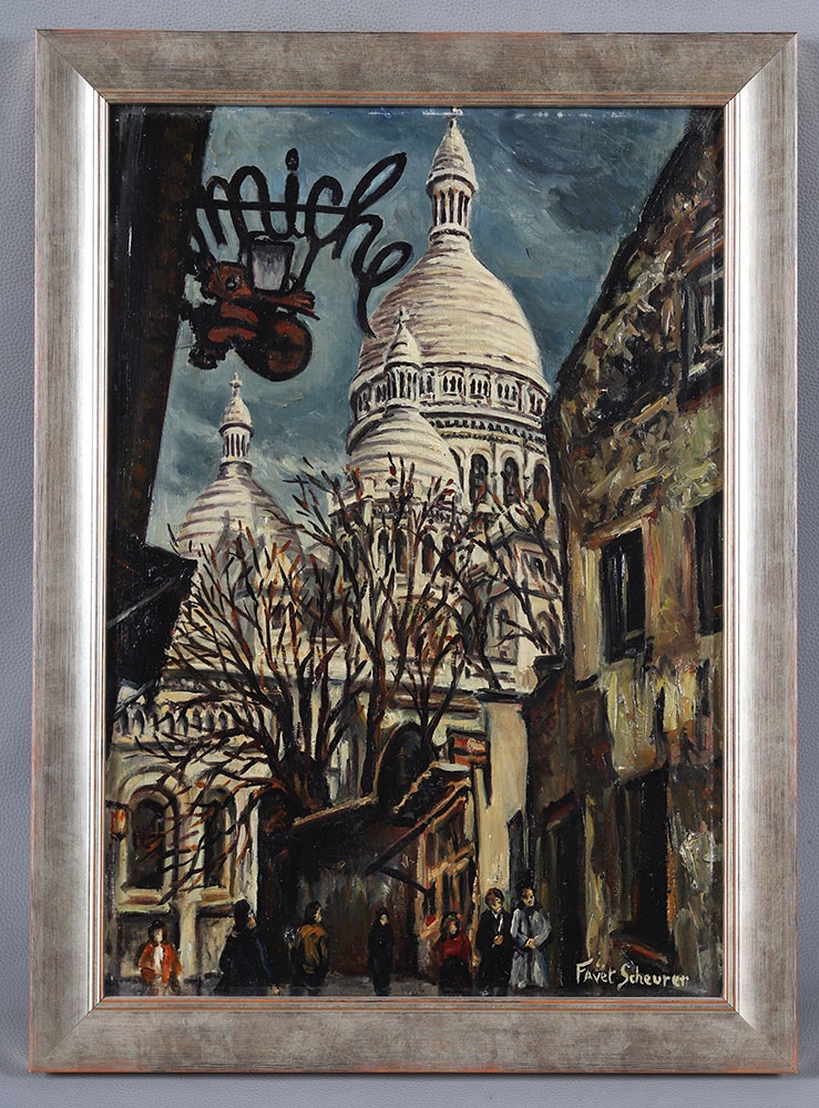 Montmartre, Paris, 62 Cm, Signed Rachel Favet-scheurer, Dated: 1969, French School
