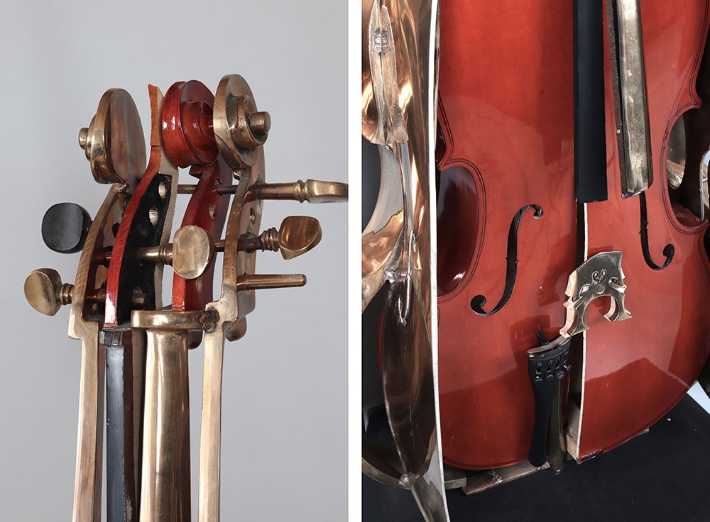 ARMAN, dans la série « Destruction » Pièce unique, 120 cm, le violoncelle-photo-4