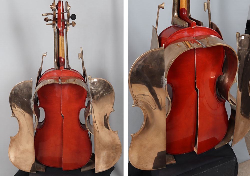 ARMAN, dans la série « Destruction » Pièce unique, 120 cm, le violoncelle-photo-1