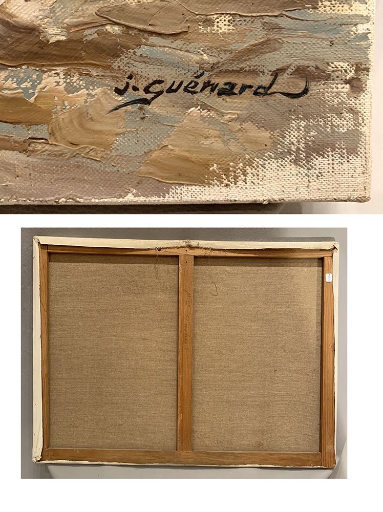 Martigues, signé Joseph GUENARD, vers 1950/60, Paysage Provençale, Méditerranée.-photo-3