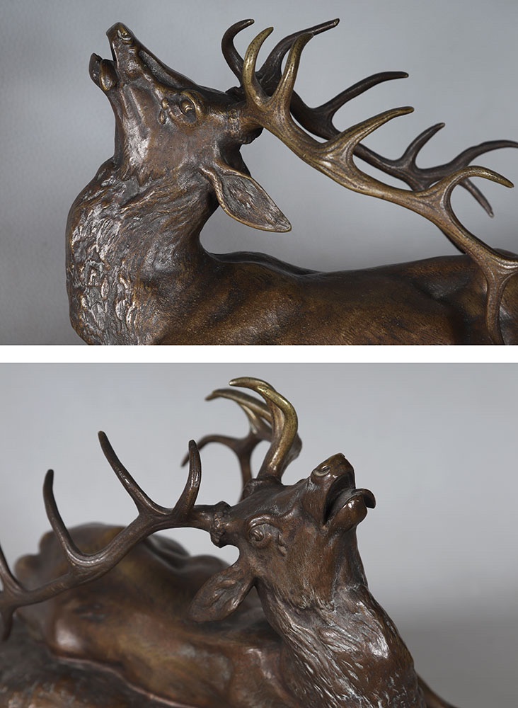 Bronze XIX ème, Louis Vidal ( l'Aveugle ), Stag-photo-3