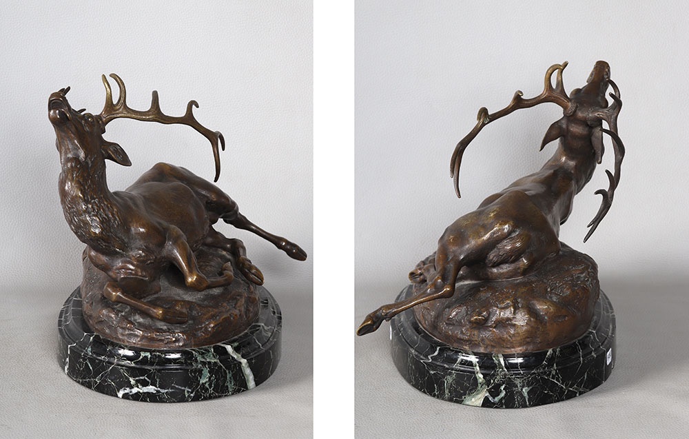 Bronze XIX ème, Louis Vidal ( l'Aveugle ), Stag-photo-4