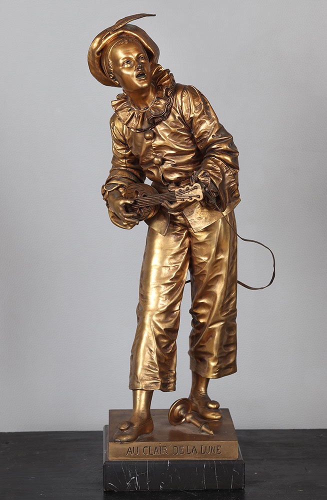 Bronze XIX°, 51 Cm, Eutrope Bouret 1883/1906, Pierrot