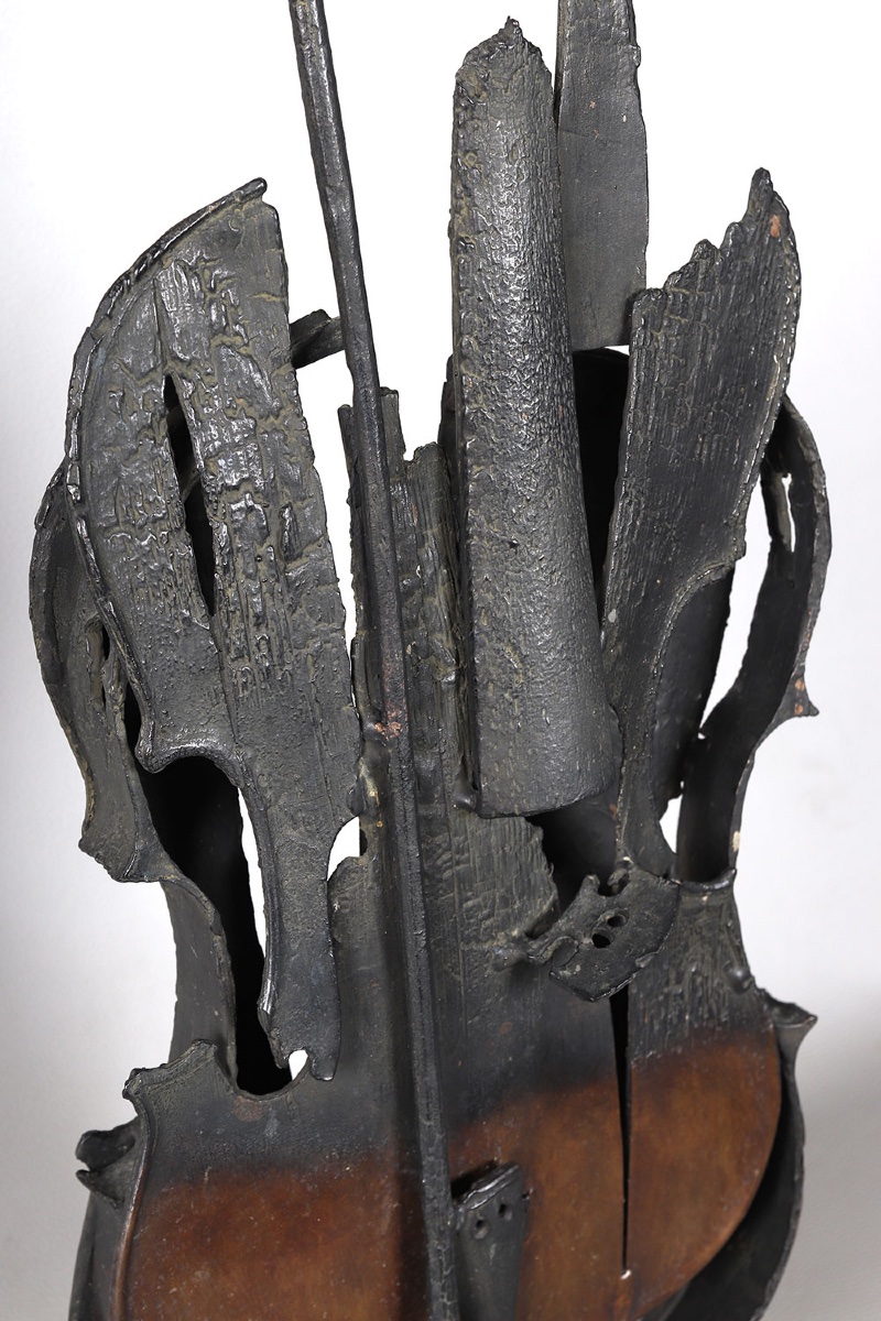 Arman 1928/2005, Bronze, 72 Cm, Burnt Violin-photo-2