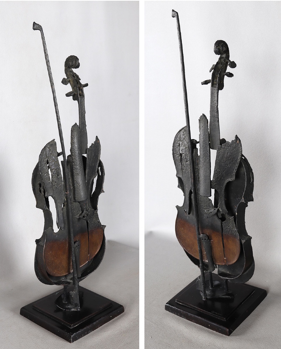 Arman 1928/2005, Bronze, 72 Cm, Burnt Violin-photo-3