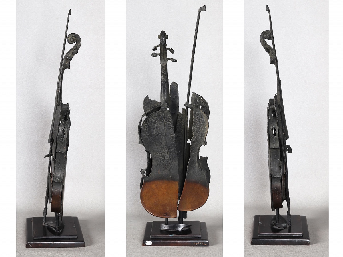 Arman 1928/2005, Bronze, 72 Cm, Burnt Violin-photo-4