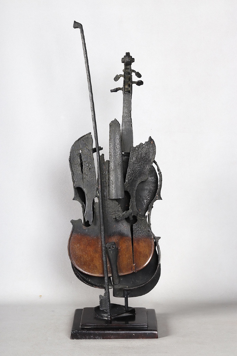 Arman 1928/2005, Bronze, 72 Cm, Burnt Violin
