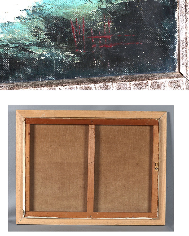 Marine Dans La Tempête, 81 Cm, Signed, Circa 1940/60-photo-3