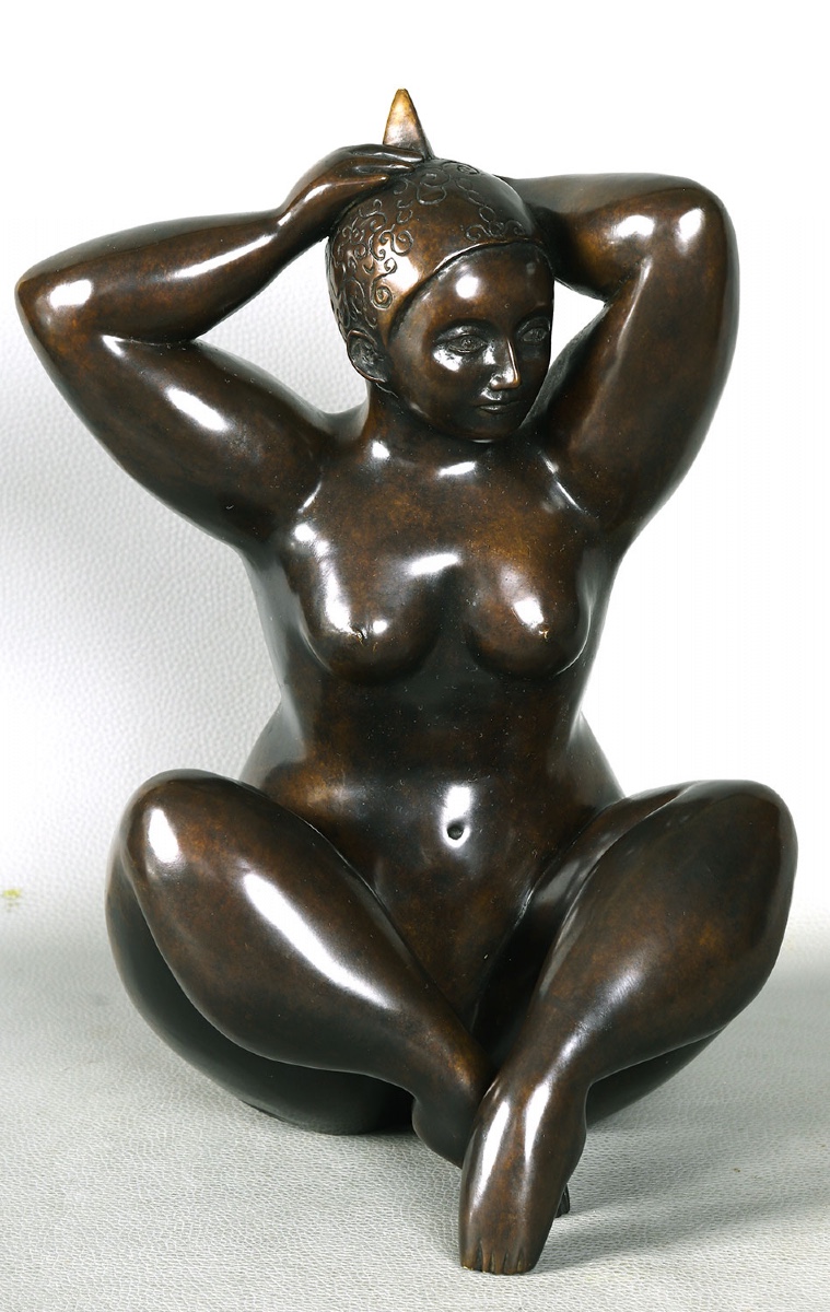 Marie Saksik, 36 Cm, Bronze From 2012, Andréa, Female Nude, Foundry: Blanchet / Landowski