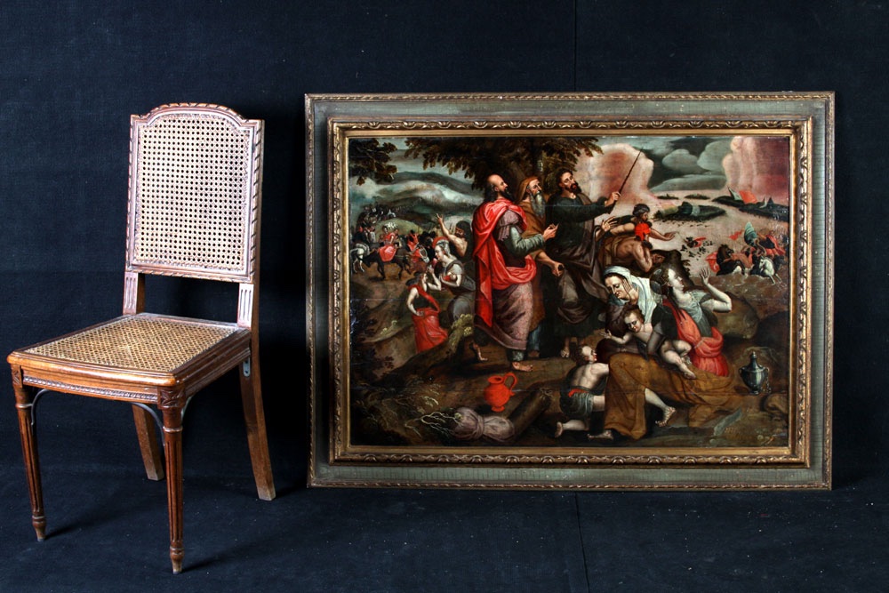 Ecole Flamande XVI ème, 130cm, Atelier Maître Fils Prodigue 1530/1580, passage Mer Rouge-photo-2