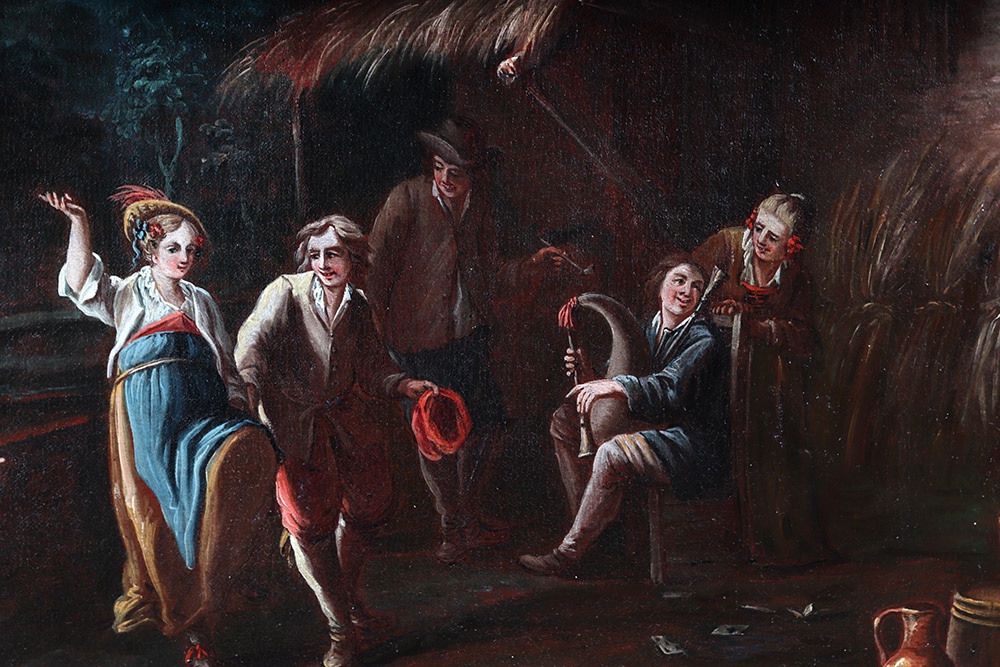18th-century Landscape, 97 Cm, Rural Scene, French School, Featuring Figures -photo-4