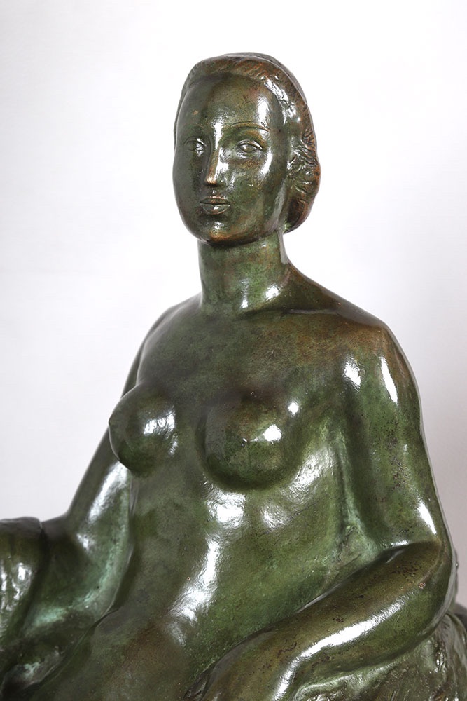 Bronze By Gilbert Privat, 55 Cm, Art Deco, Cast By Susse Et Frères, Paris-photo-2