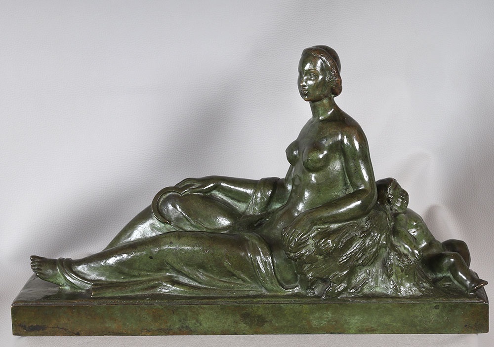 Bronze By Gilbert Privat, 55 Cm, Art Deco, Cast By Susse Et Frères, Paris