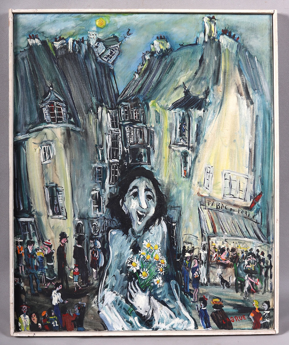 Signé Pierre LARGRUE 1939-2018, 73 cm, Le mariage, la mariée dans les années 1960/70