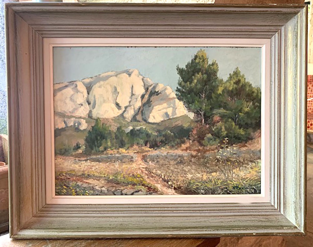 Paire de tableaux signés, vue de Côte d’Azur, La Provence, Sud France, vers 1960 / 70-photo-2