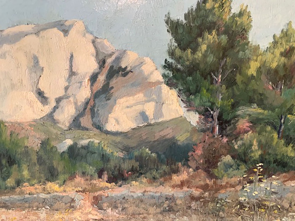 Paire de tableaux signés, vue de Côte d’Azur, La Provence, Sud France, vers 1960 / 70-photo-3