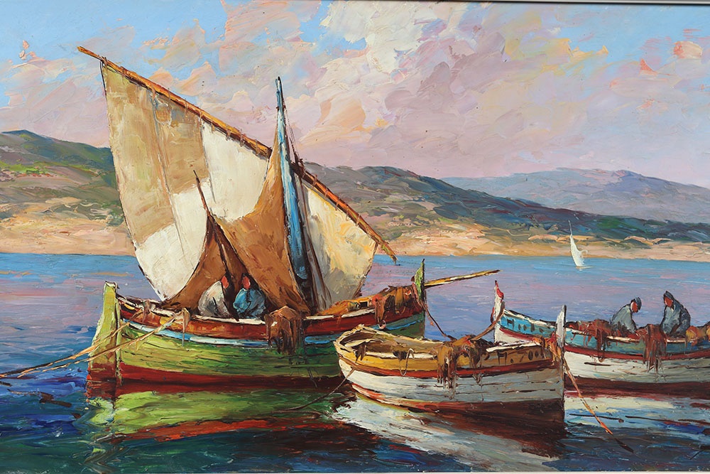 Fortuné CAR 1905/1970, 94 cm, Les Tartanes, Côte d’Azur, Méditerranée, Saint Tropez, Sud de la -photo-2