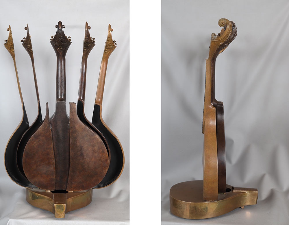 Arman 1928/2005, Bronze, 78 Cm, Cut-out Mandolin-photo-3