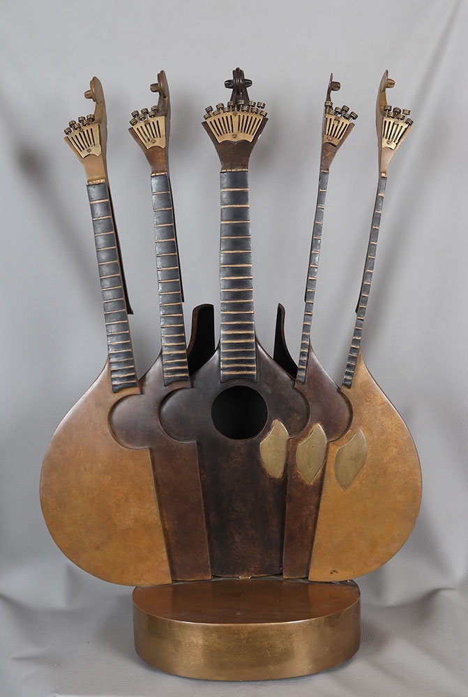 Arman 1928/2005, Bronze, 78 Cm, Cut-out Mandolin