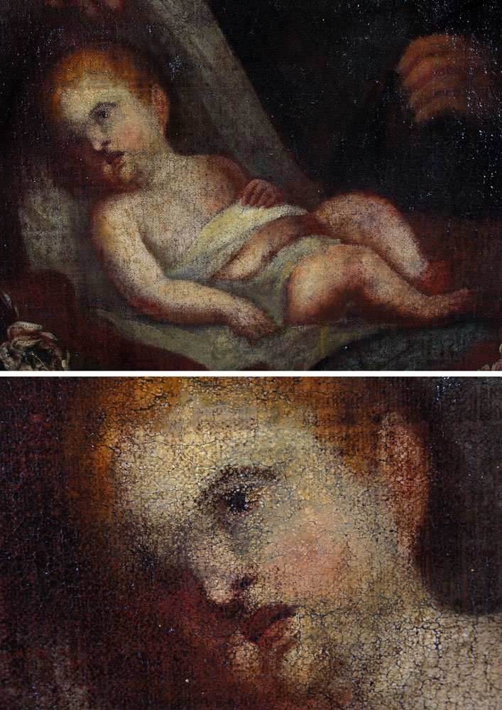 École Italienne du 17 ème, 107 cm,  Joseph veillant l’enfant Jésus-photo-4