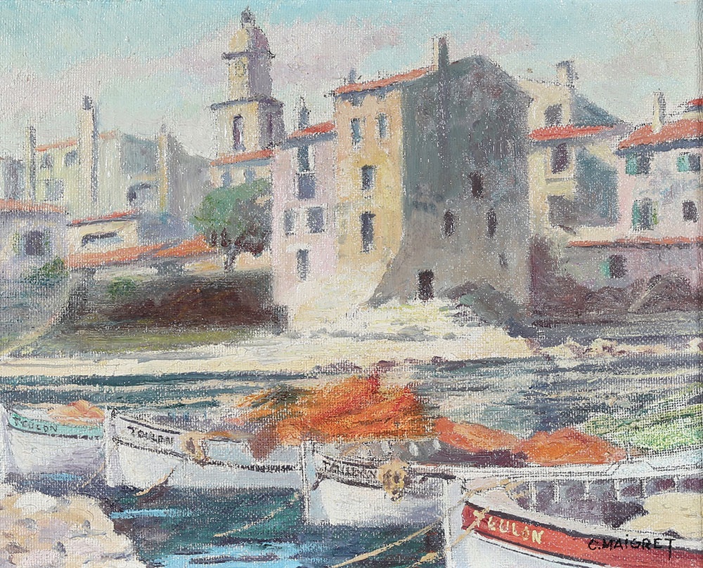 Saint Tropez, Signed C. Maigret, Circa 1970-photo-2