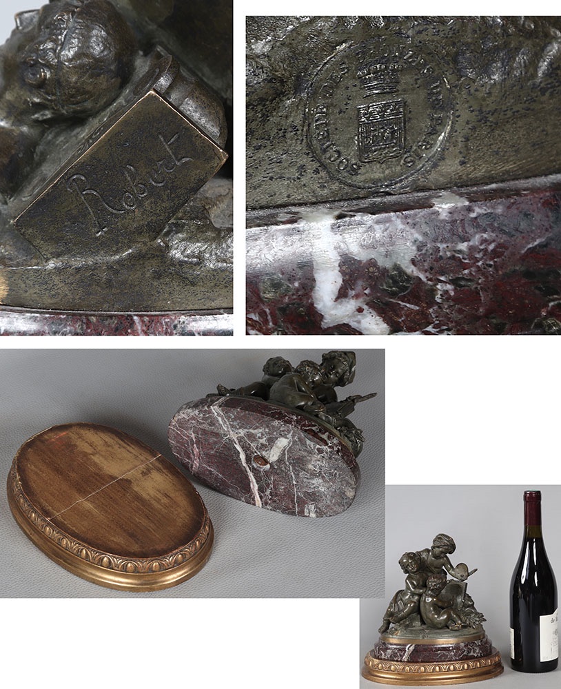 19th-century Bronze, Signed Elias Robert 1821–1874, Allegory Of The Arts-photo-1
