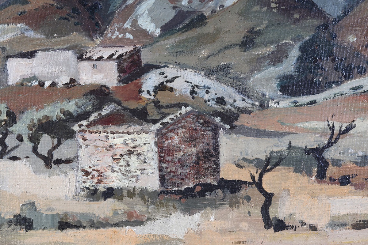 Signé Pierre PAUL HUEBER, 90x70 cm, vue de Provence, Sud France, vers 1960 / 70-photo-2
