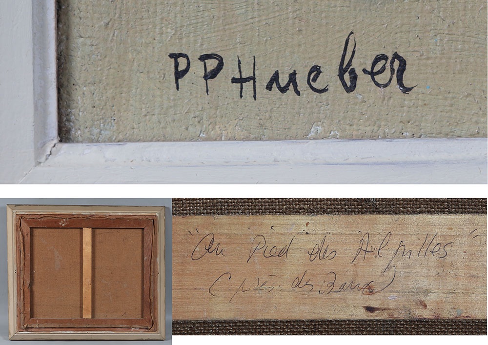Signé Pierre PAUL HUEBER, 90x70 cm, vue de Provence, Sud France, vers 1960 / 70-photo-3
