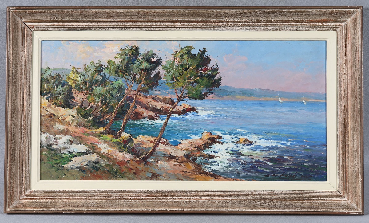 Fortuné Car 1905/1970, 96x56 Cm, The French Riviera, Southern France, The Mediterranean 