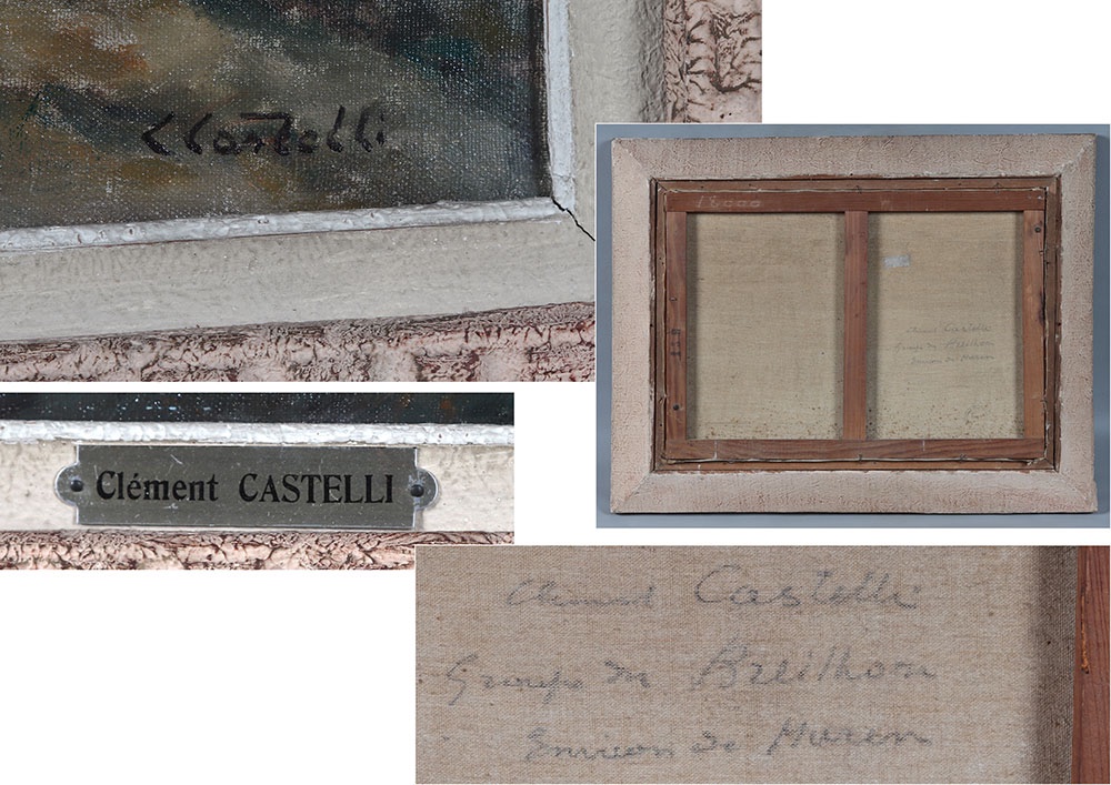 Signé Clement CASTELLI, vue de Montagne, 85 x 67 cm-photo-3