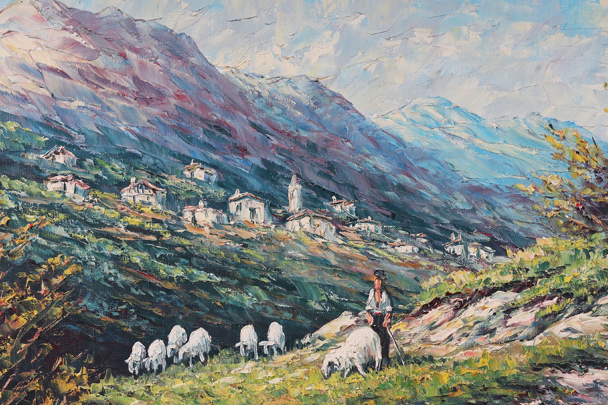La Provence, 113 cm, signé : Pierre LEMOINE, vers 1950/60, Sud France.-photo-3