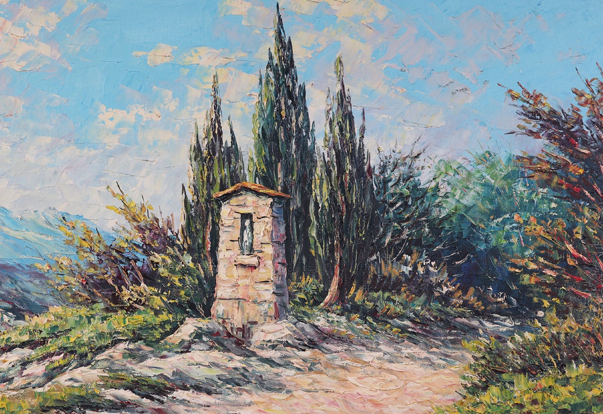 La Provence, 113 cm, signé : Pierre LEMOINE, vers 1950/60, Sud France.-photo-4
