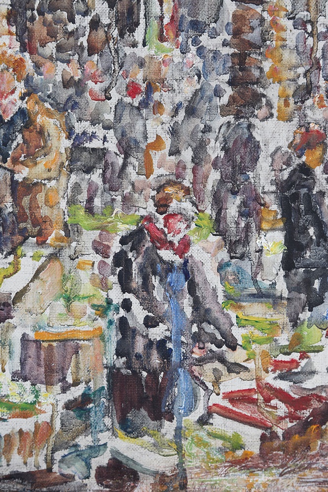 Fernand Laval, 90x77 Cm, Paris, Dated 1953, Les Halles, Saint-eustache Church-photo-2