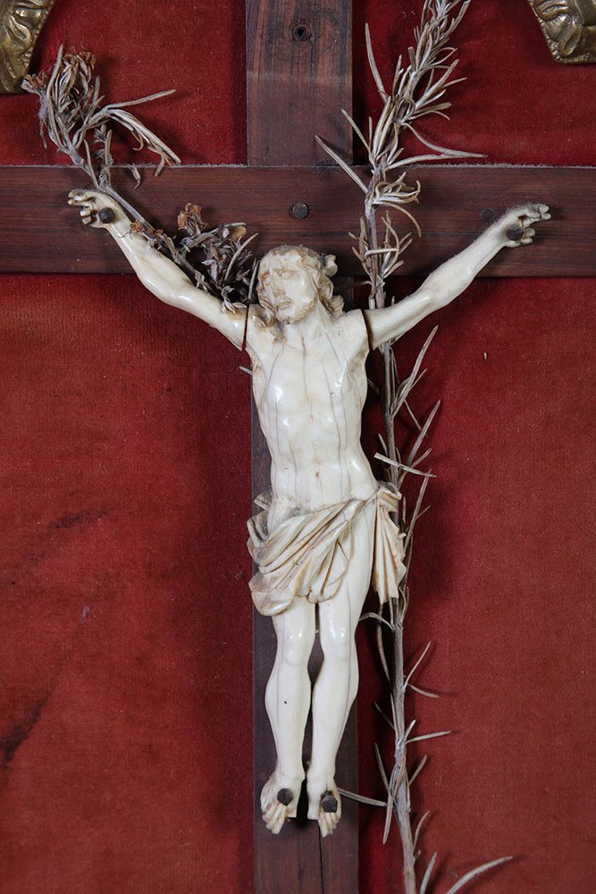 Christ In Ivory, From The XVIII Century, Setting: 57 Cm-photo-2