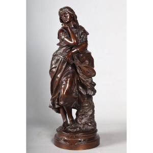 Bronze XIXème, d'Adrien Gaudez 1845/1902, "Mignon" Héroïne d'Opéra Comique