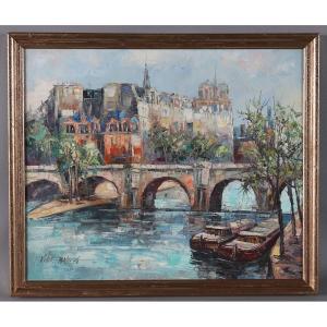 Paris, le Pont Neuf, signé KUBUR, daté de 1974